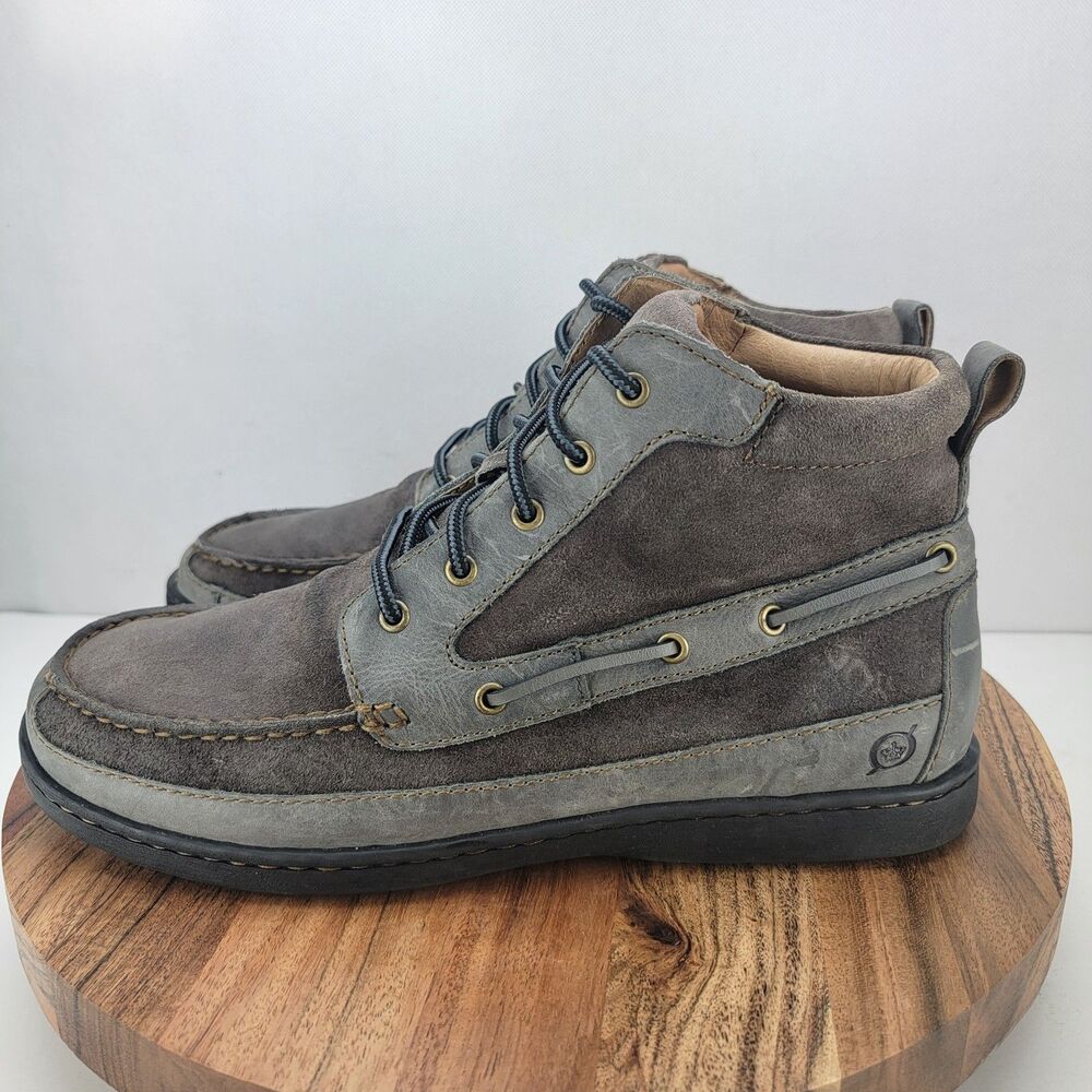 Born Mens Size 9 Peltro Grey Leather Murray Lace Up Boots H42922
